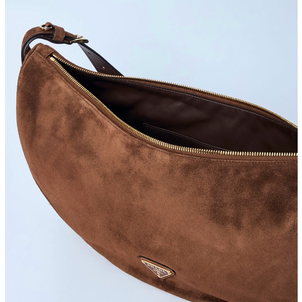 PRADA Demi Lune suede leather hobo shoulder bag - Picture 6 of 6